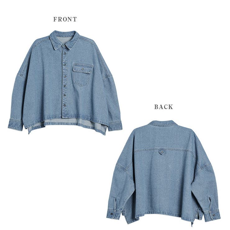 新品タグ付き⭐AMELY エメリー デニムワイドシャツ AMELY（エミリー）の「デニムワイドシャツ（シャツ/ブラウス