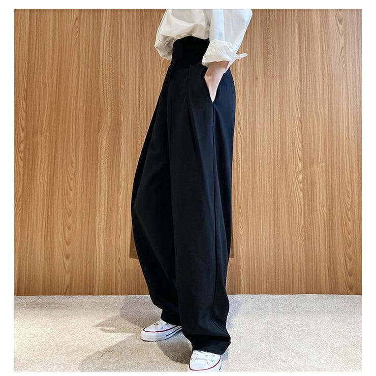 【ファッション通販】 タックワイドパンツ ボトムス 美シルエット[品番：AMLW0002090 パンツ
