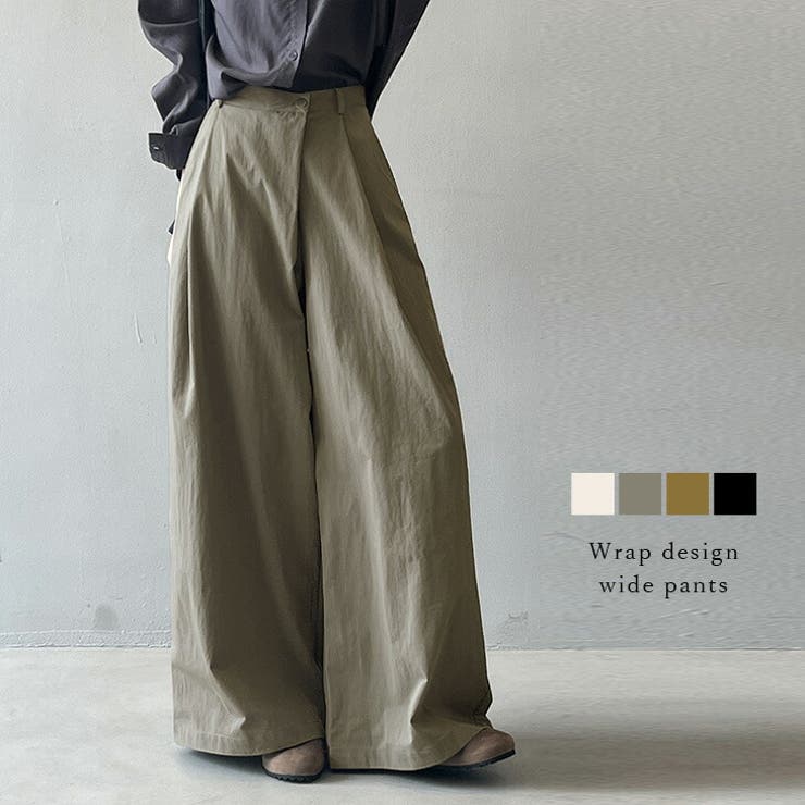 ワイドタックパンツ シフォン 楊柳 | AMELY | 詳細画像1 