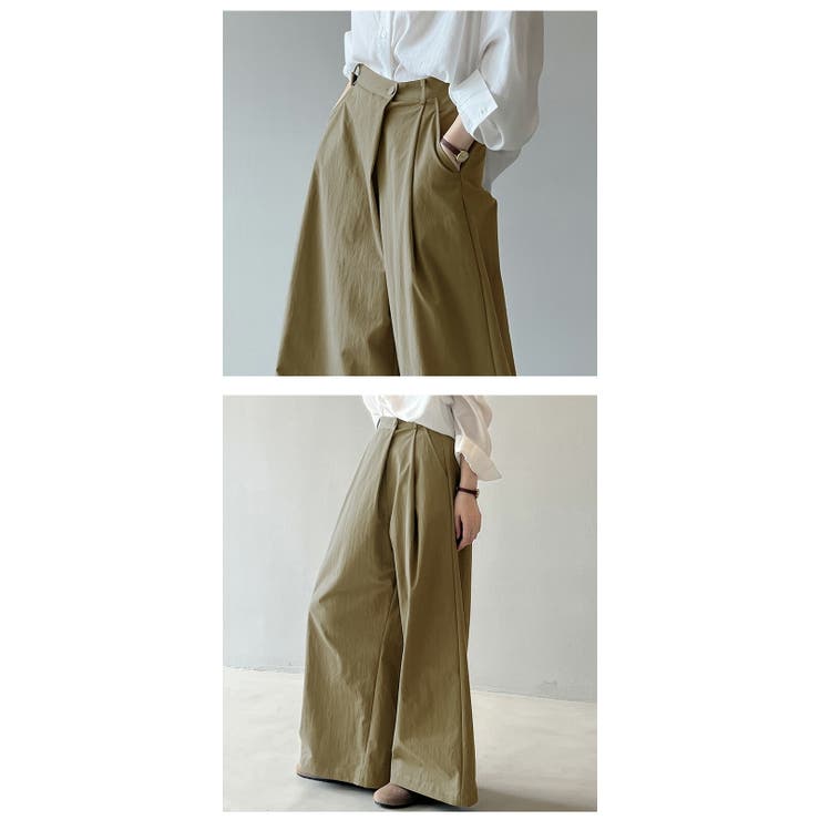 ワイドタックパンツ シフォン 楊柳 | AMELY | 詳細画像12 