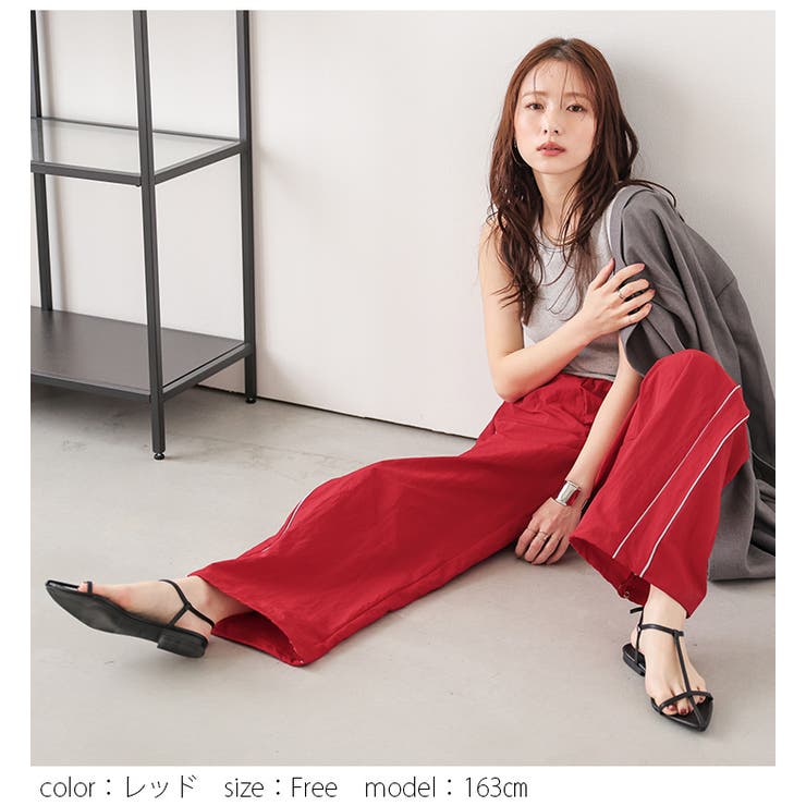 ワイドパンツ スポーティカジュアル サイドライン | AMELY | 詳細画像5 