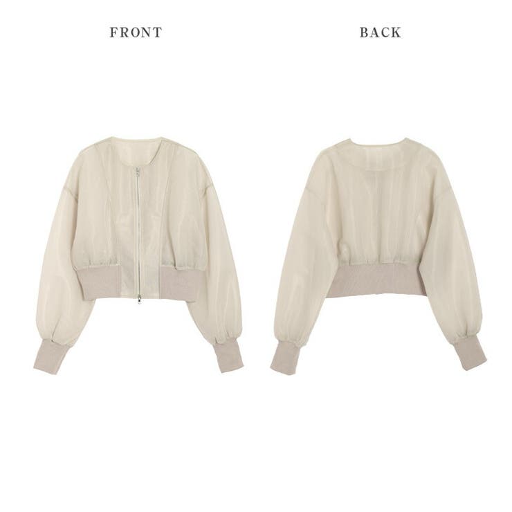 セール❣️【新品 完売商品】AMELY シアーブルゾン ベージュ ショート丈 7月31日販売終了セール【新品 】AMELY シアーブルゾン ベージュ