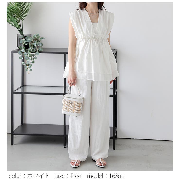 セットアップ フリル ギャザー[品番：AMLW0003162]｜AMELY