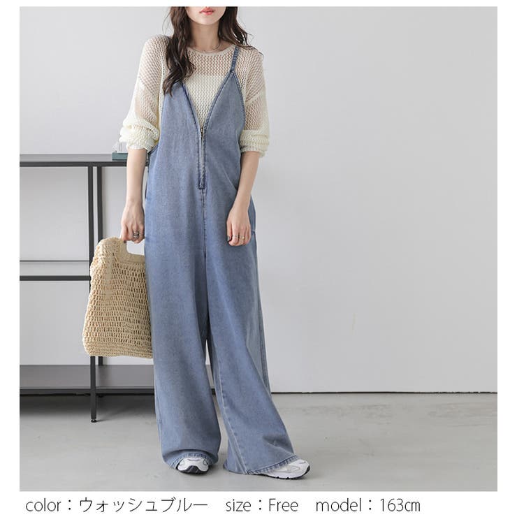 【未使用】シルムリン サロペット オーバーオール 大人カジュアル フロントジップ サロペット 大人カジュアル[品番：AMLW0003170]｜AMELY
