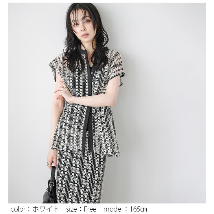 クロシェレース セットアップ バイカラー[品番：AMLW0003215