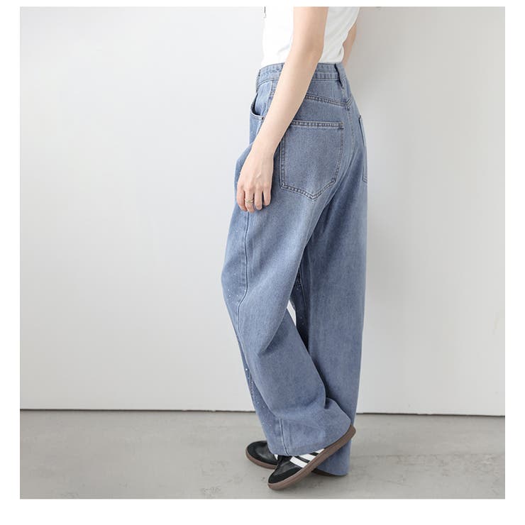 デニム ウォッシュデニム ラインストーン | AMELY | 詳細画像7 