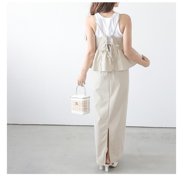 ドッキングワンピース キャミワンピ ペプラム | AMELY | 詳細画像6 