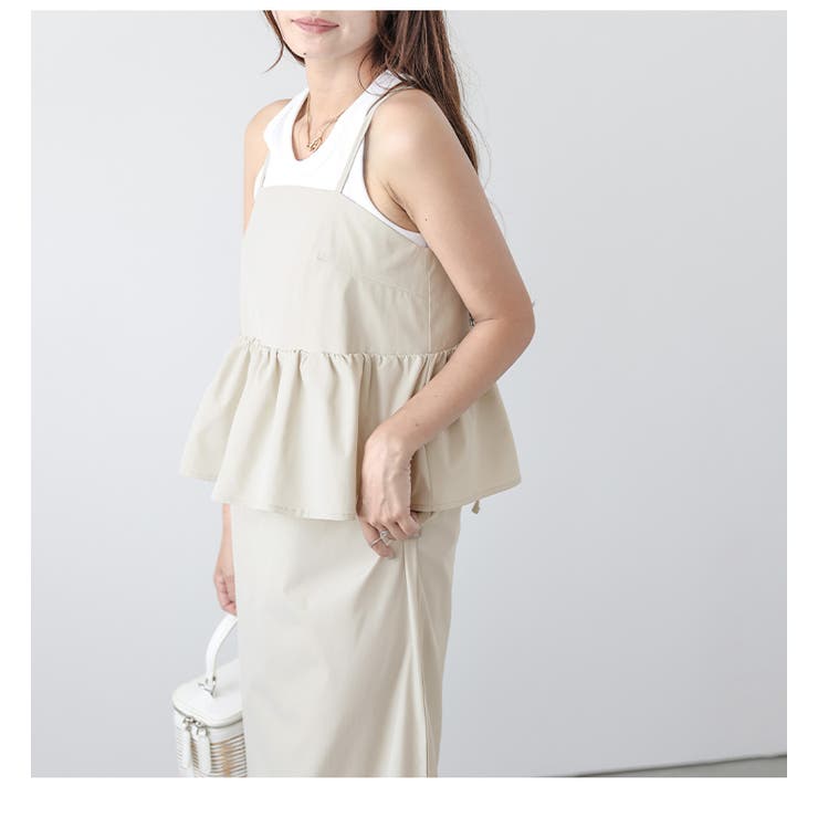 ドッキングワンピース キャミワンピ ペプラム | AMELY | 詳細画像7 