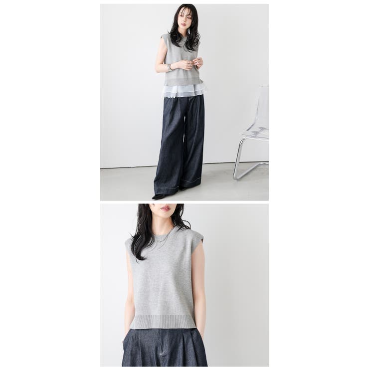 セットアイテム サマーニット フレンチスリーブ | AMELY | 詳細画像8 