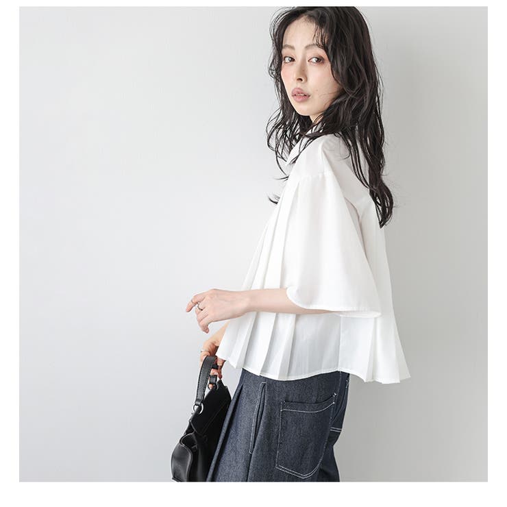 プリーツデザイン 半袖シャツ レギュラーカラー | AMELY | 詳細画像6 