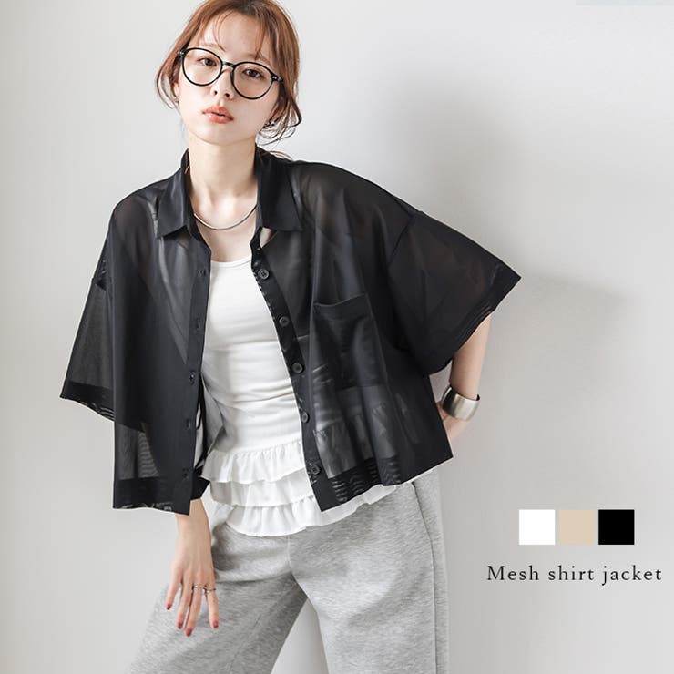 シアー メッシュシャツ ジャケット | AMELY | 詳細画像1 