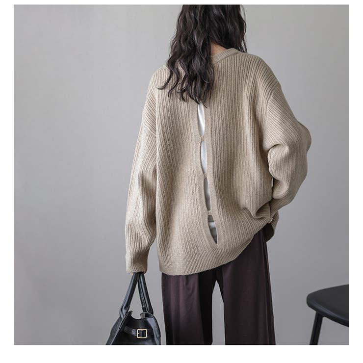 前後2way リブニット トップス | AMELY | 詳細画像7 