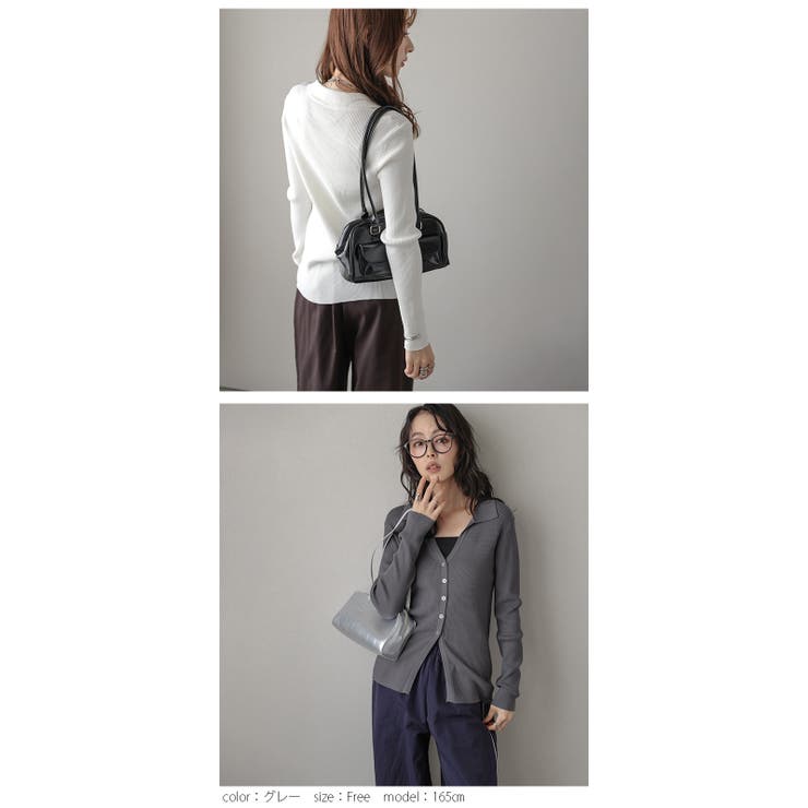 リブニット ニットカーディガン ニットトップス | AMELY | 詳細画像12 