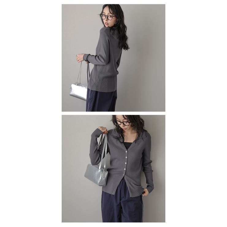 リブニット ニットカーディガン ニットトップス | AMELY | 詳細画像13 