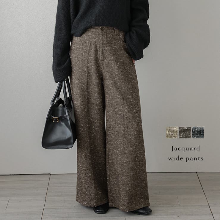 ジャガード ワイド パンツ | AMELY | 詳細画像1 
