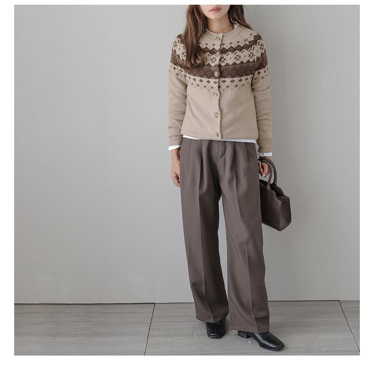 ニットカーディガン ノルディック柄 クルーネック | AMELY | 詳細画像10 