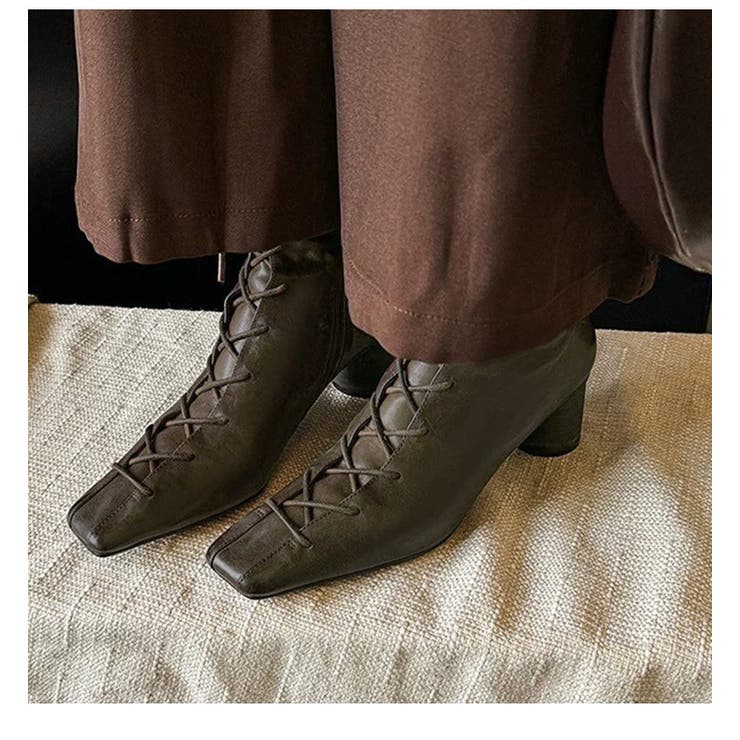 スクエアトゥ レースアップ ブーツ | AMELY | 詳細画像12 