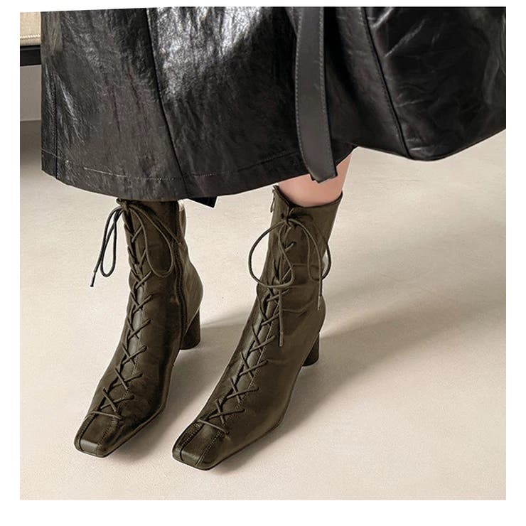 スクエアトゥ レースアップ ブーツ | AMELY | 詳細画像13 