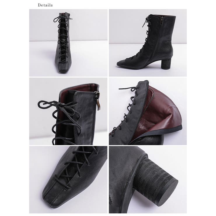 スクエアトゥ レースアップ ブーツ | AMELY | 詳細画像14 