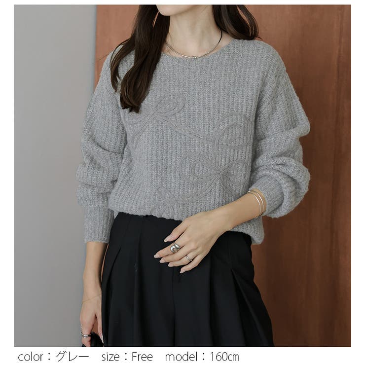 ニット リボン ボリュームスリーブ | AMELY | 詳細画像11 