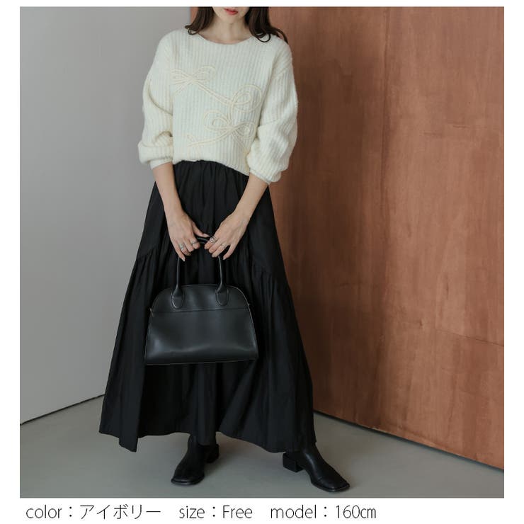 ニット リボン ボリュームスリーブ | AMELY | 詳細画像5 