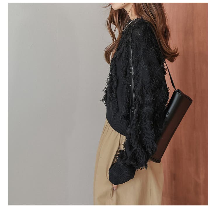 ジャガードニット ニュアンスデザイン フリンジ | AMELY | 詳細画像7 