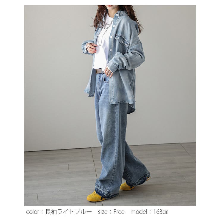 デニムシャツ 選べる袖タイプ ルーズシルエット | AMELY | 詳細画像6 