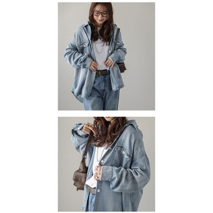 デニムシャツ 選べる袖タイプ ルーズシルエット | AMELY | 詳細画像7 