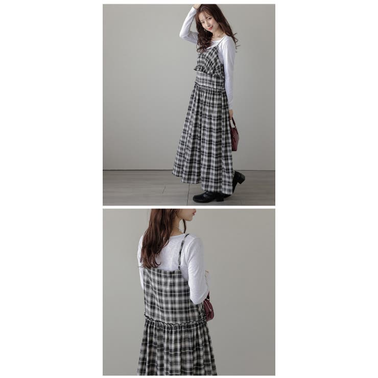 ワンピース キャミワンピ チェック[品番：AMLW0003253]｜AMELY