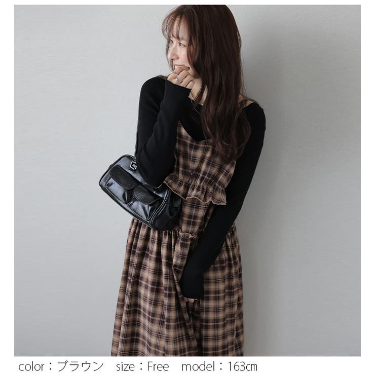 ワンピース キャミワンピ チェック[品番：AMLW0003253]｜AMELY