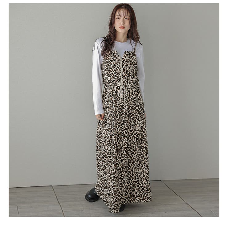 キャミワンピース ヒョウ柄 レオパード[品番：AMLW0003297]｜AMELY