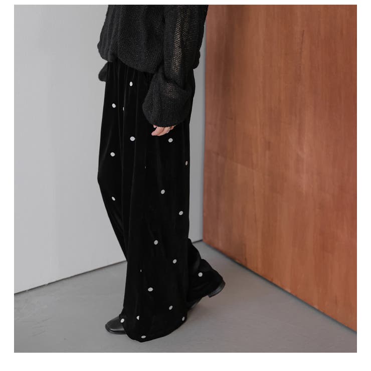 ドット刺繍 ベロア パンツ | AMELY | 詳細画像13 