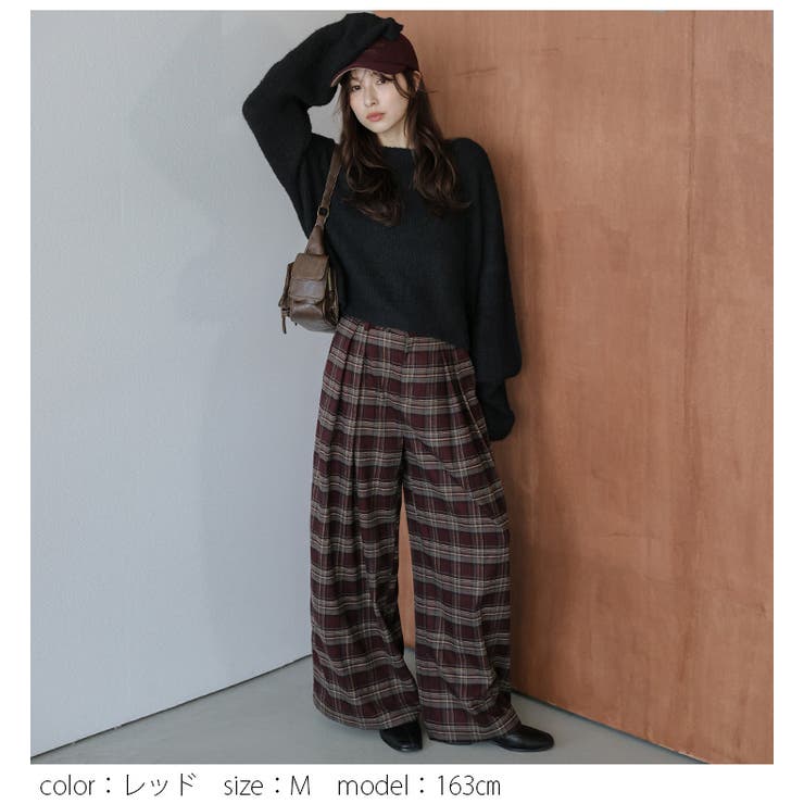 パンツ タック チェック | AMELY | 詳細画像5