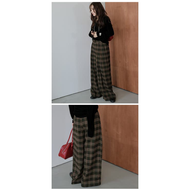 パンツ タック チェック | AMELY | 詳細画像10