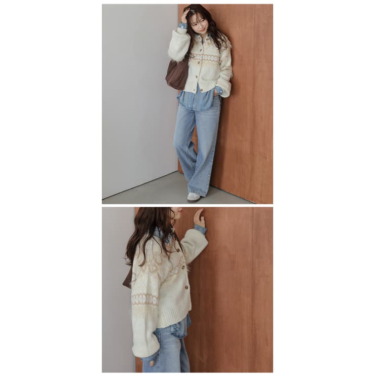 ニット カーディガン ノルディック柄 | AMELY | 詳細画像13 