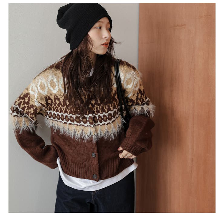 ニット カーディガン ノルディック柄 | AMELY | 詳細画像6 