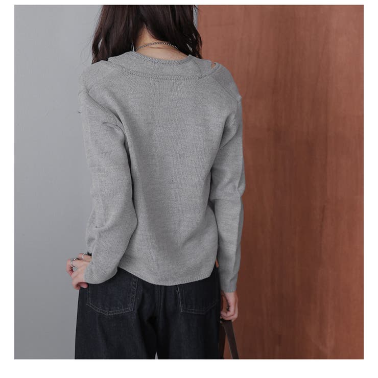 タンクトップ 深Vネックカーディガン ニット | AMELY | 詳細画像7 