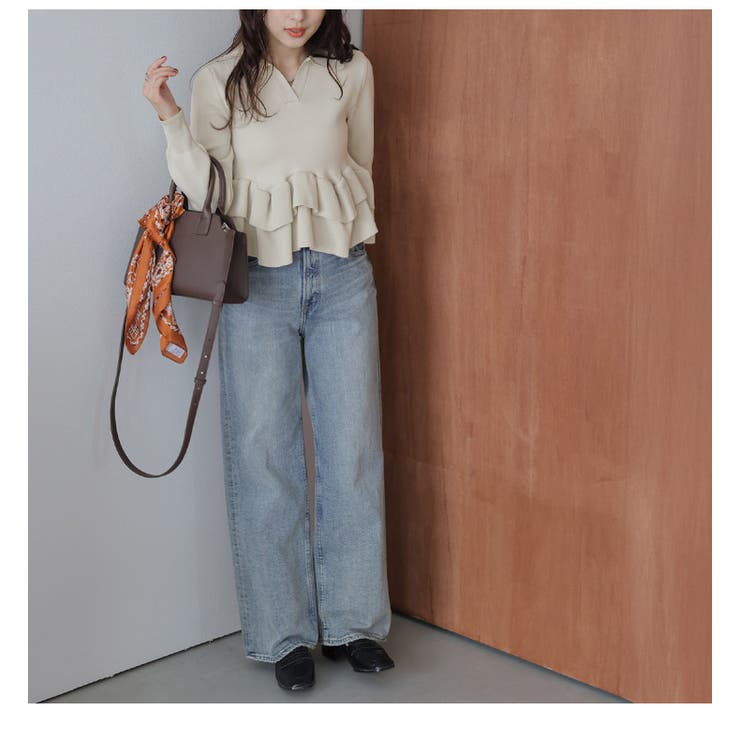 ダブルフリル ペプラム スキッパー | AMELY | 詳細画像6 