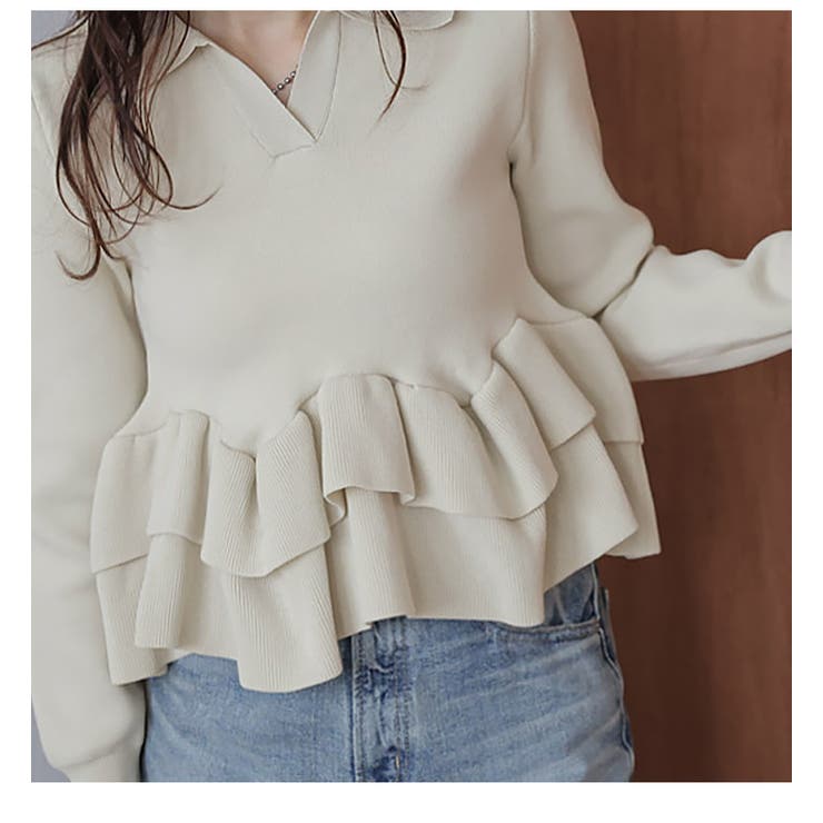 ダブルフリル ペプラム スキッパー | AMELY | 詳細画像7 