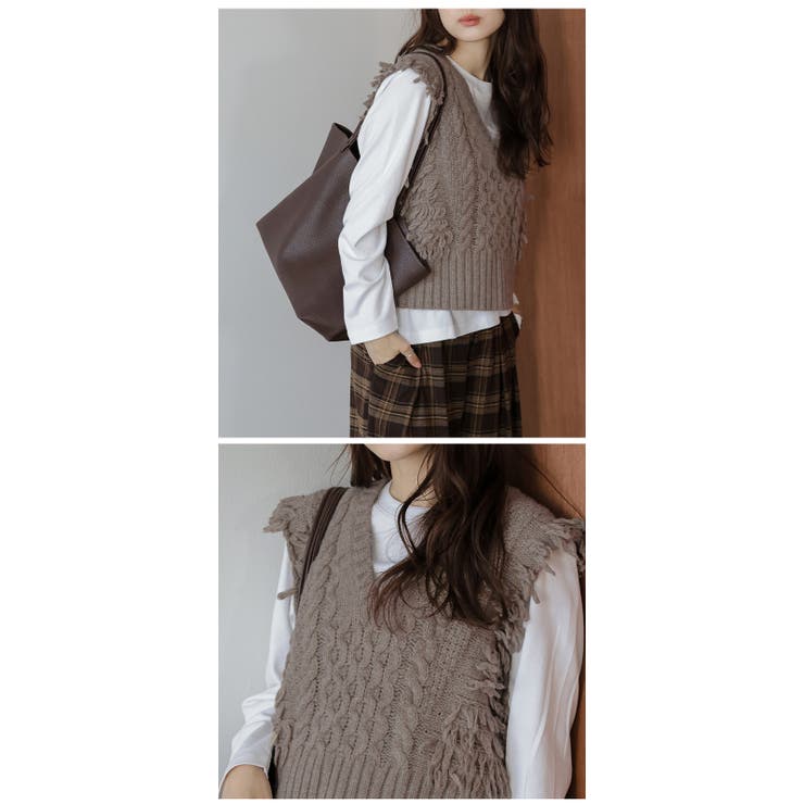 ニット ベスト フリンジ | AMELY | 詳細画像13 