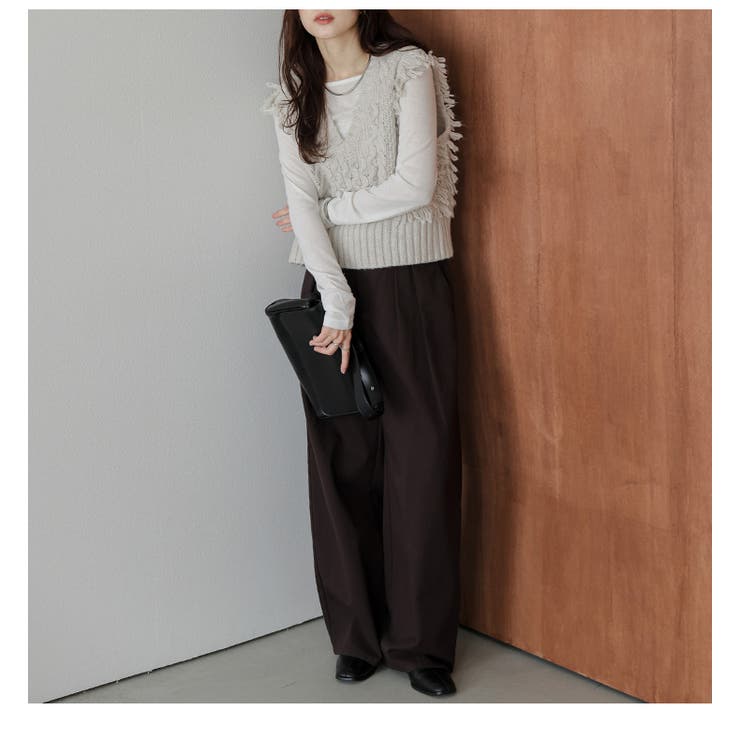 ニット ベスト フリンジ | AMELY | 詳細画像7 