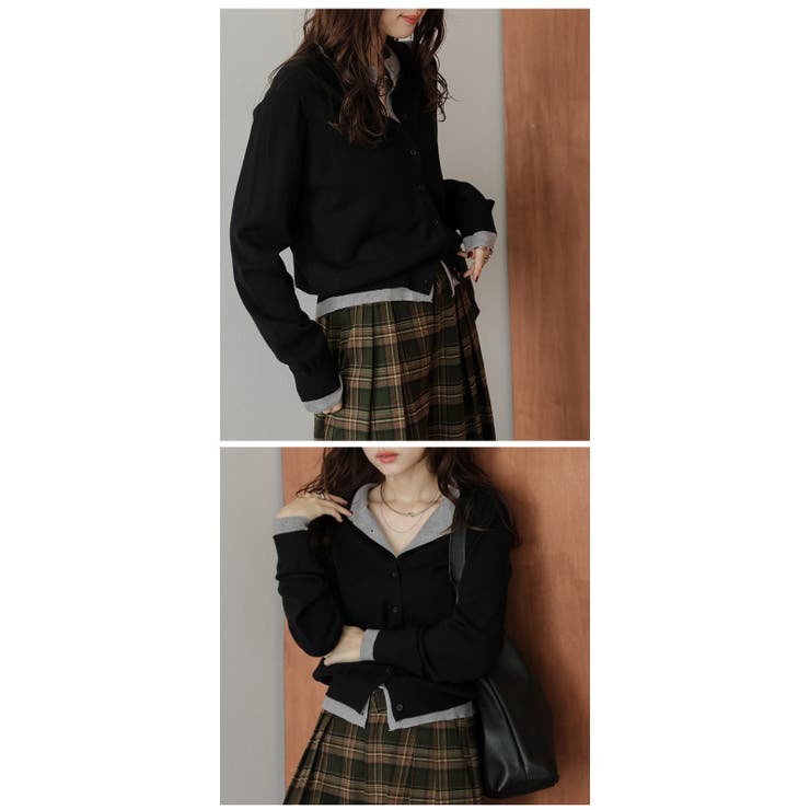 ニット カーディガン レイヤード風 | AMELY | 詳細画像11 