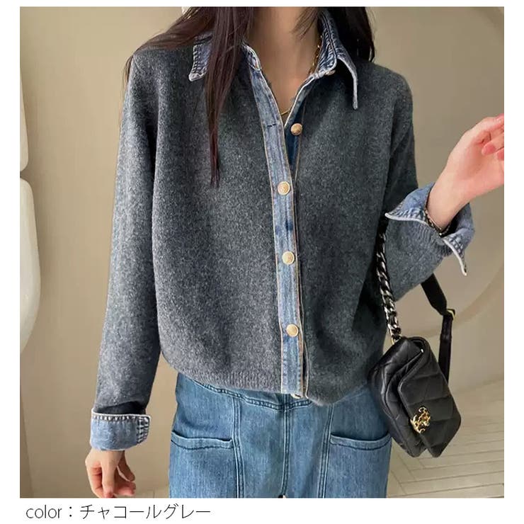 レイヤード風 デニム ニット | AMELY | 詳細画像5 