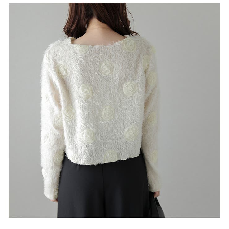 プルオーバー フラワーモチーフ フェザーニット | AMELY | 詳細画像7 