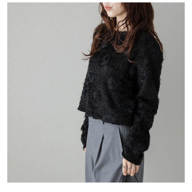 プルオーバー フラワーモチーフ フェザーニット | AMELY | 詳細画像10 