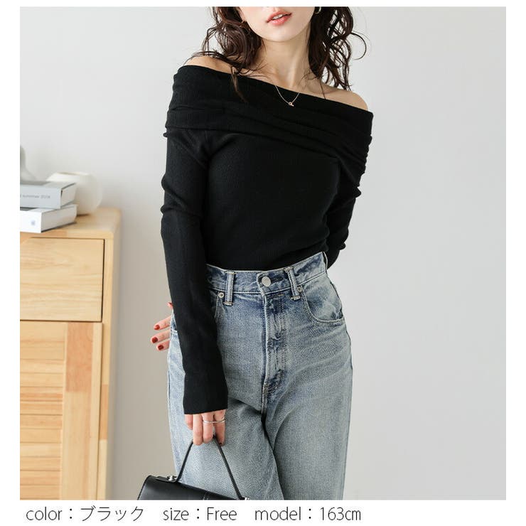 オフショル ニット リブニット | AMELY | 詳細画像10 