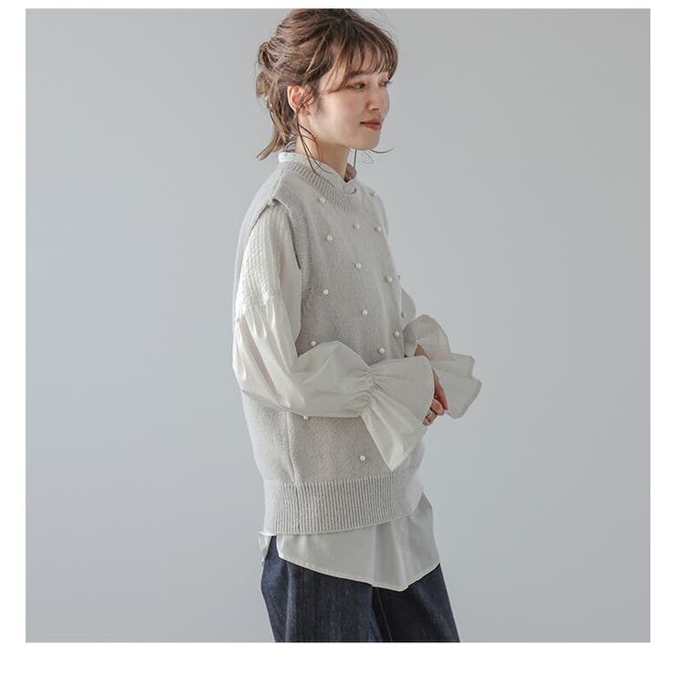 ニット ベスト パール | AMELY | 詳細画像6 