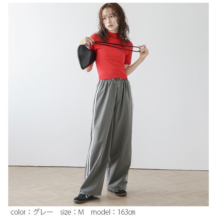 ボトムス サイドライン ワイドパンツ[品番：AMLW0002820]｜AMELY