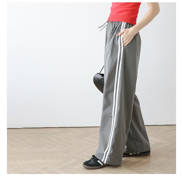 ボトムス サイドライン ワイドパンツ | AMELY | 詳細画像9 