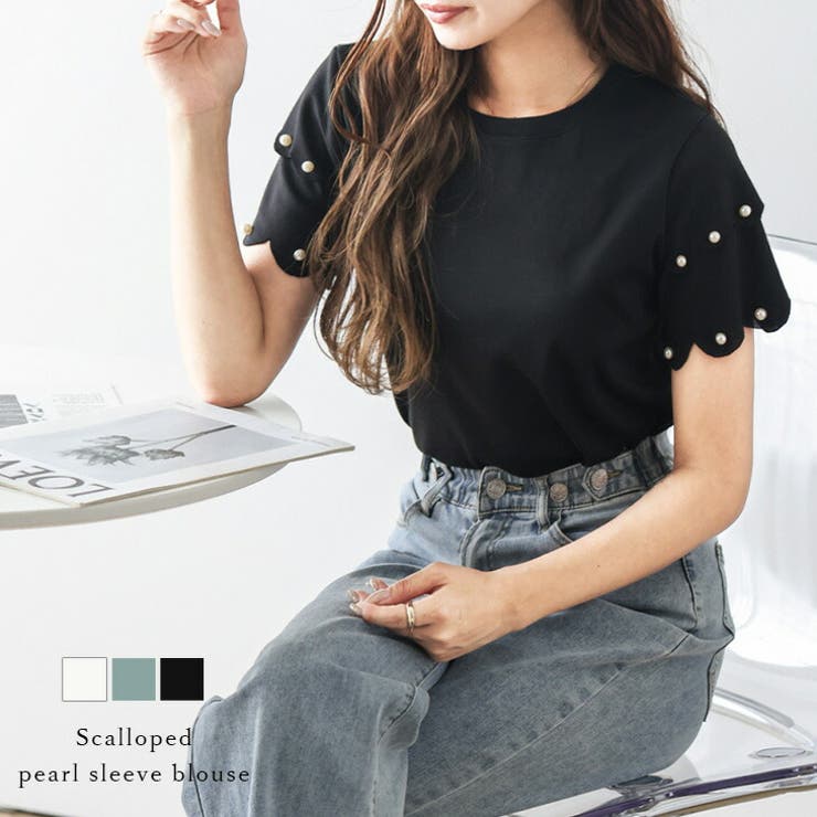 スカラップ パール ティアードスリーブ | AMELY | 詳細画像1 